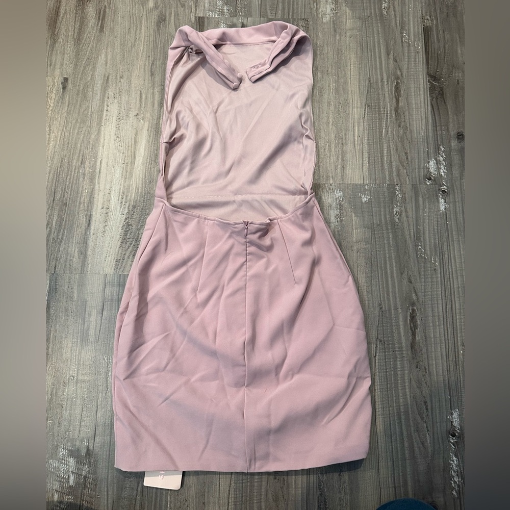 Solid draped front backless dress